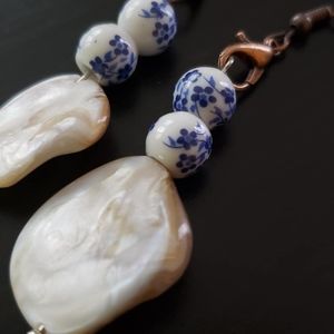 Handcrafted natural shell porcelain Bead set